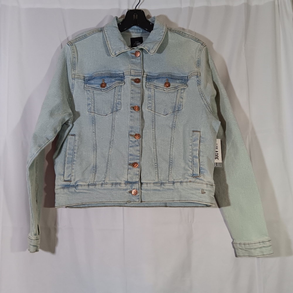Lularoe NWT Womens Medium Harvey Jean Jacket Light Wash Blue Denim